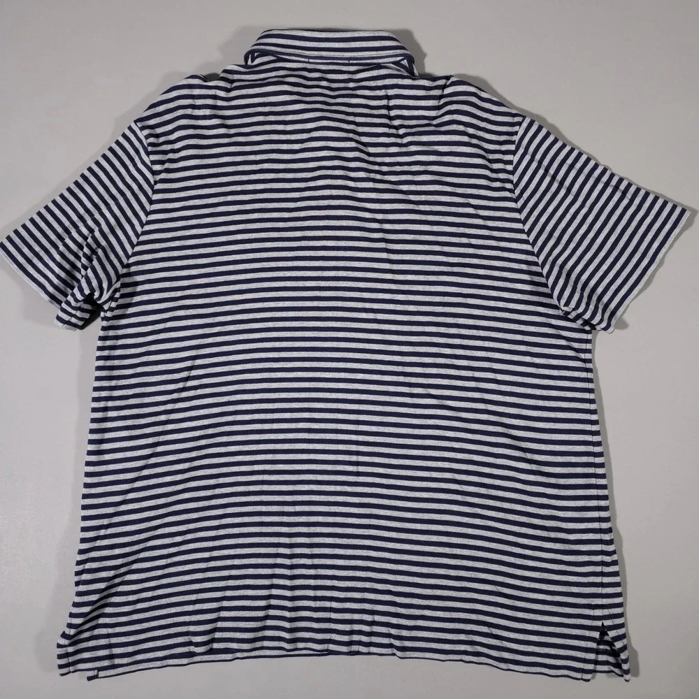 Polo Ralph Lauren Polo Shirt Mens XXL Blue Grey Striped Short Sleeve Pony Logo